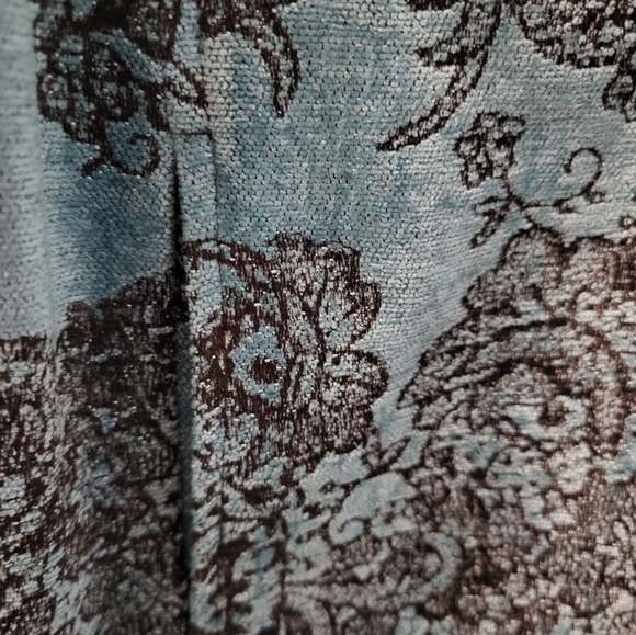 Zip up dress jacket brown and turquoise XL - Picture 3 of 5